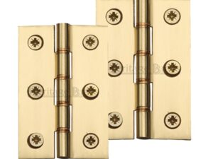 Heritage Brass 3 Inch Double Phosphor Washered Butt Hinges, Polished Brass (Sold In Pairs)