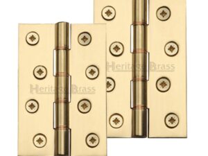 Heritage Brass 4" X 2 5/8" Double Phosphor Washered Butt Hinges, Polished Brass (Sold In Pairs)