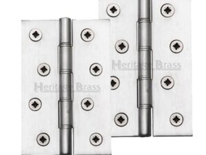 Heritage Brass 4" X 2 5/8" Double Phosphor Washered Butt Hinges, Satin Chrome (Sold In Pairs)