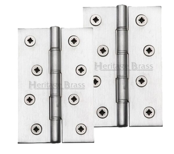 Heritage Brass 4" X 2 5/8" Double Phosphor Washered Butt Hinges, Satin Chrome (Sold In Pairs)