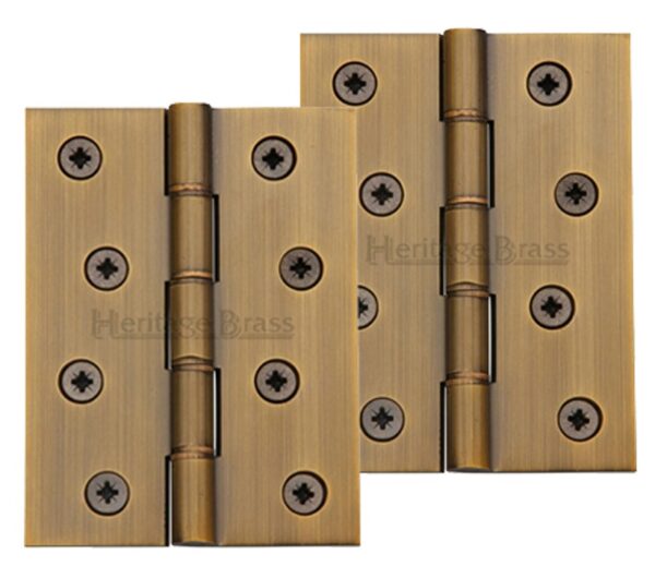 Heritage Brass 4 Inch Double Phosphor Washered Butt Hinges, Antique Brass - (Sold In Pairs)