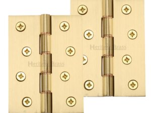 Heritage Brass 4 Inch Double Phosphor Washered Butt Hinges, Satin Brass - (Sold In Pairs)