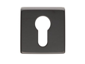 Manital Euro Profile Escutcheon On Square Rose, Black Finish (Sold In Singles)