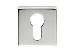 Manital Euro Profile Escutcheon On Square Rose, Polished Chrome (Sold In Singles)