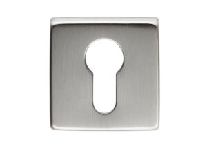 Manital Euro Profile Escutcheon On Square Rose, Satin Chrome (Sold In Singles)