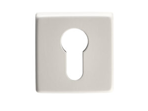 Manital Euro Profile Escutcheon On Square Rose, White Finish (Sold In Singles)