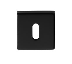 Manital Standard Profile Escutcheon On Square Rose, Black Finish (Sold In Singles)