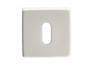 Manital Standard Profile Escutcheon On Square Rose, White Finish (Sold In Singles)