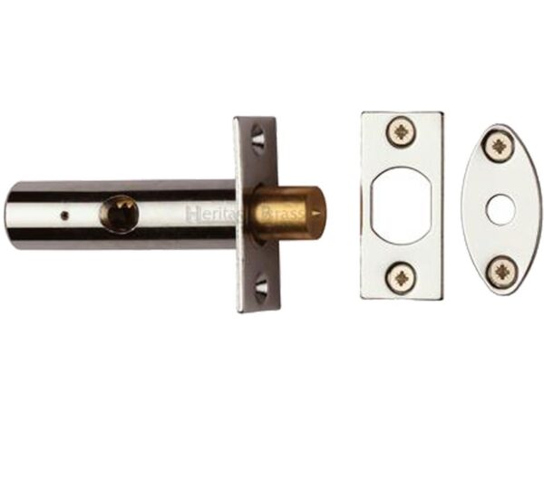 Heritage Brass Hex/Rack Bolt Without Turn, Polished Nickel