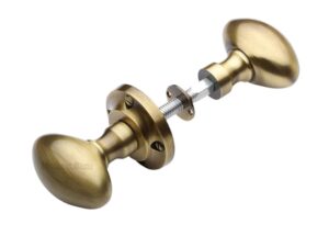 Heritage Brass Suffolk Rim Door Knobs, Antique Brass (Sold In Pairs)