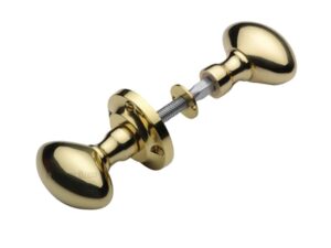 Heritage Brass Suffolk Rim Door Knobs, Polished Brass (Sold In Pairs)