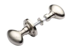 Heritage Brass Suffolk Rim Door Knobs, Satin Nickel (Sold In Pairs)