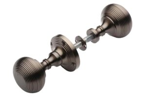 Heritage Brass Reeded Rim Door Knob, Matt Bronze (Sold In Pairs)