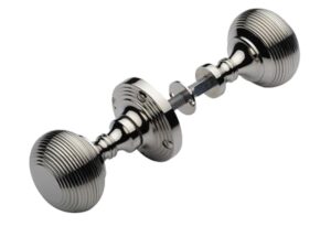 Heritage Brass Reeded Rim Door Knob, Polished Nickel (Sold In Pairs)