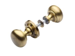 Heritage Brass Victoria Rim Door Knobs, Antique Brass (Sold In Pairs)