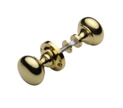 Heritage Brass Victoria Rim Door Knobs, Polished Brass (Sold In Pairs)