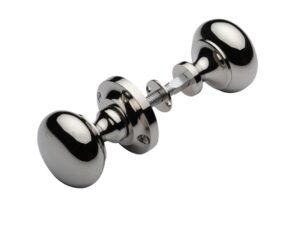 Heritage Brass Victoria Rim Door Knobs, Polished Nickel (Sold In Pairs)