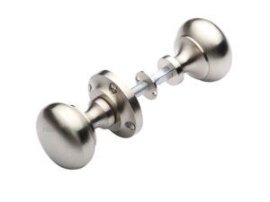 Heritage Brass Victoria Rim Door Knobs, Satin Nickel (Sold In Pairs)