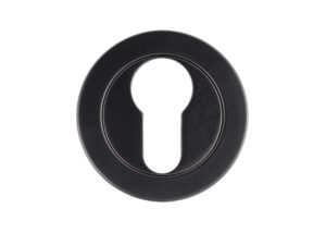 Zoo Hardware Rosso Maniglie Euro Profile Escutcheons, Powder Coated Black