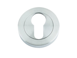 Zoo Hardware Rosso Maniglie Euro Profile Escutcheon, Satin Chrome