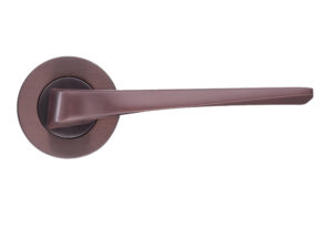 Zoo Hardware Rosso Maniglie Lyra Lever On Round Rose, Electro Coated Bronze (Sold In Pairs)