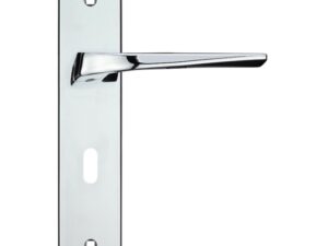 Zoo Hardware Rosso Maniglie Lyra Door Handles On Backplate, Polished Chrome (Sold In Pairs)