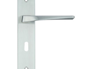 Zoo Hardware Rosso Maniglie Lyra Door Handles On Backplate, Satin Chrome (Sold In Pairs)