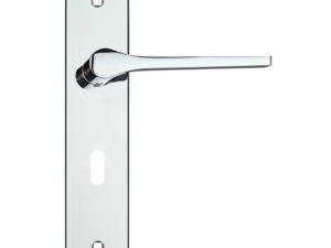 Zoo Hardware Rosso Maniglie Draco Door Handles On Backplate, Polished Chrome (Sold In Pairs)