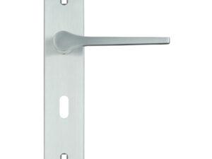 Zoo Hardware Rosso Maniglie Draco Door Handles On Backplate, Satin Chrome (Sold In Pairs)