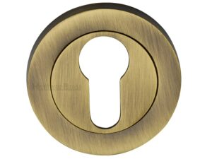 Heritage Brass Euro Profile Key Escutcheon, Antique Brass