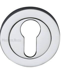 Heritage Brass Euro Profile Key Escutcheon, Polished Chrome