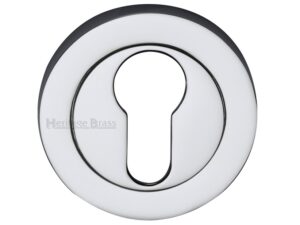 Heritage Brass Euro Profile Key Escutcheon, Polished Chrome