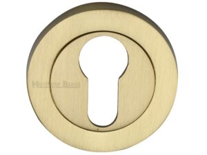 Heritage Brass Euro Profile Key Escutcheon, Satin Brass