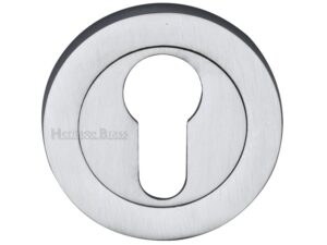 Heritage Brass Euro Profile Key Escutcheon, Satin Chrome