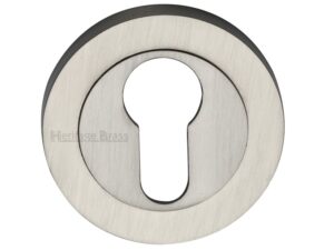 Heritage Brass Euro Profile Key Escutcheon, Satin Nickel