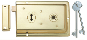 Eurospec Rim Lock, Polished Brass