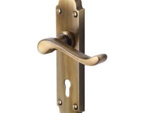 Heritage Brass Savoy Antique Brass Door Handles (Sold In Pairs)