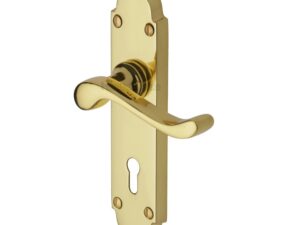 Heritage Brass Savoy Polished Brass Door Handles (Sold In Pairs)