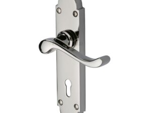 Heritage Brass Savoy Polished Nickel Door Handles (Sold In Pairs)