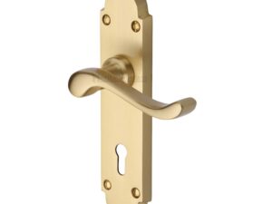 Heritage Brass Savoy Satin Brass Door Handles (Sold In Pairs)