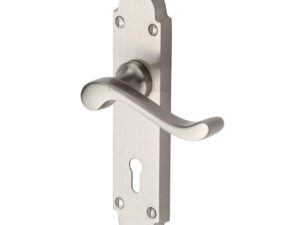 Heritage Brass Savoy Satin Nickel Door Handles(Sold In Pairs)