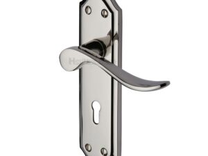 Heritage Brass Sandown Polished Nickel Door Handles (Sold In Pairs)