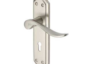 Heritage Brass Sandown Satin Nickel Door Handles (Sold In Pairs)