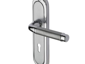 Heritage Brass Saturn Apollo Finish, Polished Chrome & Satin Chrome Door Handles (Sold In Pairs)