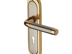 Heritage Brass Saturn Jupiter Finish, Gold Plate & Satin Nickel Door Handles (Sold In Pairs)