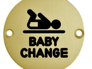 Baby Change Symbol, Polished Brass