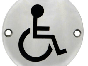 Eurospec Disabled Symbol Sign, Polished Stainless Steel Or Satin Stainless Steel Finish