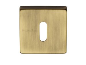 Heritage Brass Standard Square Key Escutcheon, Antique Brass