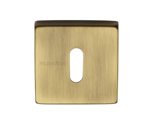 Heritage Brass Standard Square Key Escutcheon, Antique Brass