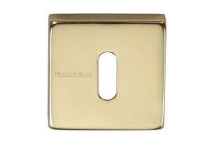 Heritage Brass Standard Square Key Escutcheon, Polished Brass